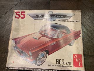 Vintage Amt 1955 Ford Thunderbird 1:16 Scale Model Car Kit 4802 Started