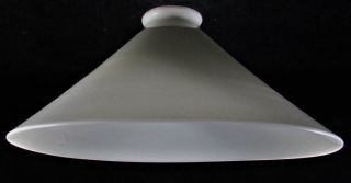 Antique 10 3/8 " Opal White Glass Slant Industrial Pendant Lamp Shade 2 1/4 " Rim