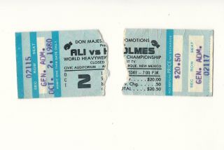 2 Muhammad Ali Vs Larry Holmes Ticket Stub Stubs World Championship Oct 2,  1980