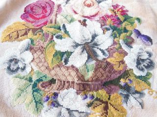 Antique/Victorian Embroidered Petit Point Tapestry and Micro Beadwork Panel 2