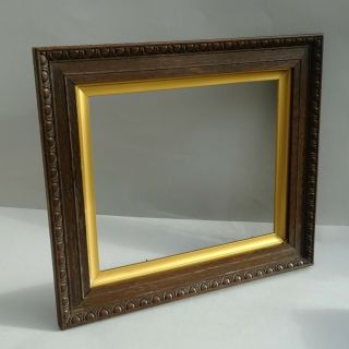 Antique Solid Carved Oak Picture Frame 13 1/2 " X 11 3/8 " Rebate