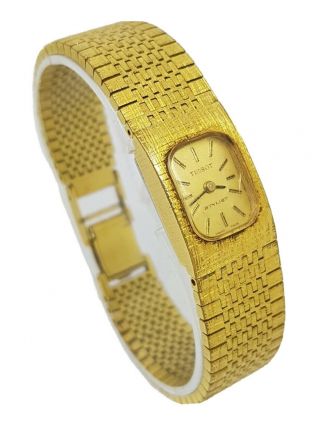 Vintage Tissot Stylist Ladies Gold Tone Mechanical Hand Wind Watch Swiss Made A7