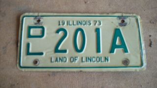 1973 Illinois Dealer Motorcycle License Plate,  " Dl 201a "