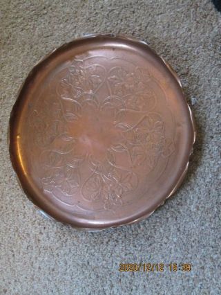 Wmf Ostrich Mark Pre 1914 Art Nouveau Copper Tray Jugendstil Rare