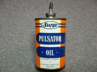 Vintage Oil Tin/surge Pulsator Oil/babson Bros.  Co. ,  Chicago/lead Spout/nice