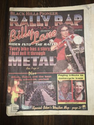 Vintage Sturgis Motorcycle Rally Daily Newspaper August 2005 Billy Lane Cover