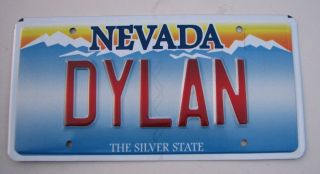 Nevada Vanity Auto License Plate " Dylan " Thomas Bob Nv