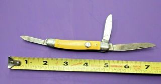 Imperial Crown Knife Made In Usa 3 Blade Pen Jack Vintage Pocket 3 1/4 " Closed