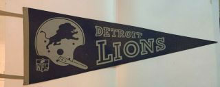 Vintage 1967 Detroit Lions Full Size Felt Pennant Single Bar Helmet Nfl