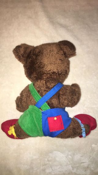 R Dakin Teddy Bear Vintage Learn Button Zip Tie 2