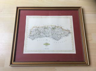 Antique Framed County Map Of Sussex By John Cary 1787