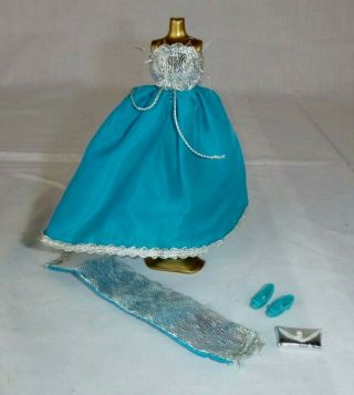 Vtg Topper Dawn Doll Blue Belle Dress Outfit 722 Near Complete