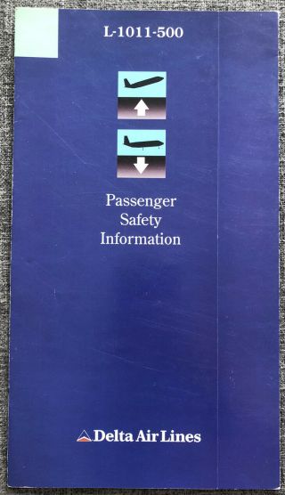 Delta Air Lines Lockheed Tristar L - 1011 - 500 Safety Card