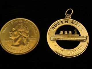 Vintage Rms Queen Mary Solid Sterling Silver Charm Pendant