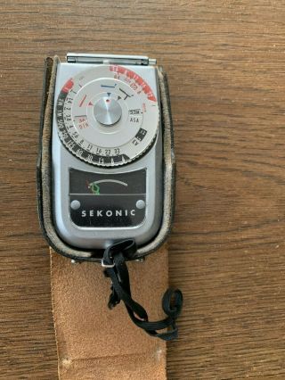 Vintage Sekonic Light Meter With Leather Case