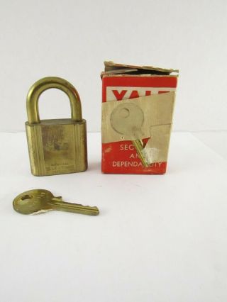 Vintage Antique Brass Bronze Yale 773 Pin Tumbler Padlock With Keys