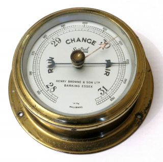 Sestrel Marine Bulkhead Barometer - Henry Browne & Sons Ltd.  Barking Essex.