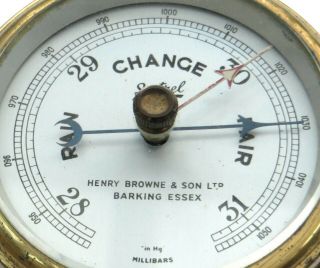 Sestrel Marine Bulkhead Barometer - Henry Browne & Sons Ltd.  Barking Essex. 2