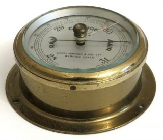 Sestrel Marine Bulkhead Barometer - Henry Browne & Sons Ltd.  Barking Essex. 3