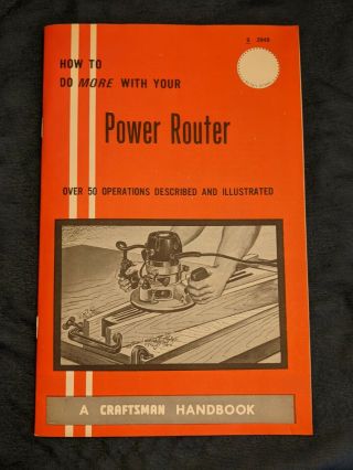 Vintage 1969 Craftsman Handbook How To Do More With Your Power Router 9 2948