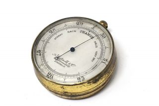 Antique Victorian Brass Pastorelli & Co London Pocket Barometer As Found 2