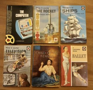 Vintage Ladybird Books.  The Computer.  How It.  Ships.  Ballet.