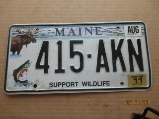 2011 Maine License Plate Support Wildlife 415 - Akn