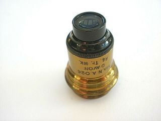Antique Brass Microscope Lens.  Davon 1 inch. 3