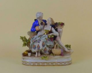 Antique Porcelain German Volkstedt Muller Figurine Of Young Couple