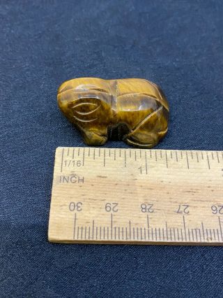 Carved Tiger ' s Eye Gemstone Frog - 19.  6 Grams - Vintage Estate Find 3