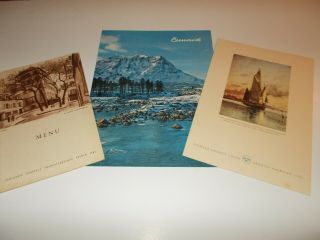 Vintage Menu - Three Menus,  " Ile De France ",  " Queen Mary " And M S " Gripsholm "