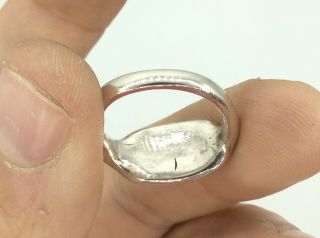 Fantastic Rare Antique Vintage Solid Silver Wax Seal Intaglio Ring Size P 3