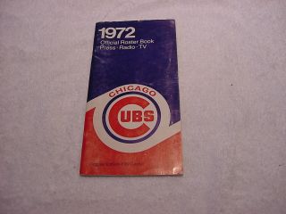 Vintage 1972 Chicago Cubs Media Guide,  Ernie Banks,  Billy Williams,  Look