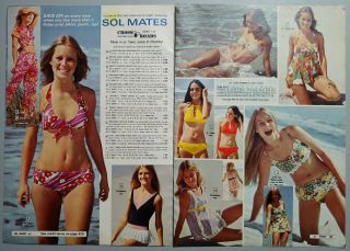 1974 Vintage Paper Print Ad 2 - Pg Swimwear Fashions Swimsuit Bikini Pants Tops