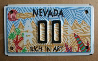 Nevada Rich In Art Motorcycle Sample License Plate