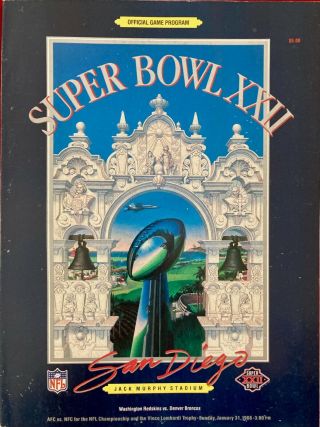 1988 Bowl Xxii Program Washington Redskins Vs Broncos In San Diego Nrmt