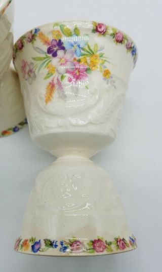 Vintage Spring Flowers Steubenville Porcelain Egg Cups or Candle Holders (2) 2