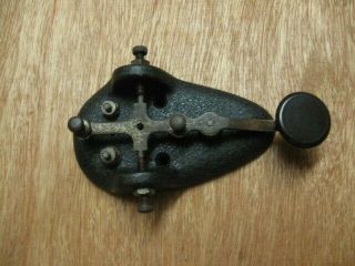 Vintage Telegraph Key Heavy Cast Iron Base With Heavy Contacts