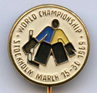 Sweden Ice Hockey Official World Championship Stockholm 1969 Pin Badge