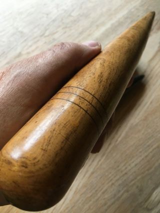 ❌c1800 Vintage Fid 11.  1/2”x1.  1/2” Box Wood Rope Marlin Spike Sailors Riggers