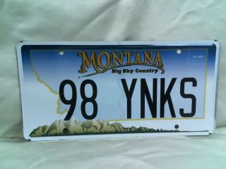 2006 Montana Vanity License Plate 98 Ynks (1998 Yankees)