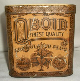 Vintage Qboid Granulated Plug Smoking Tobacco Tin Advertising