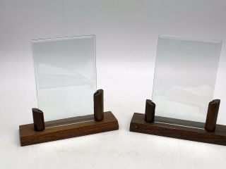 2 X Antique Art Deco French Wooden Photo Frames With Bevelled Glass