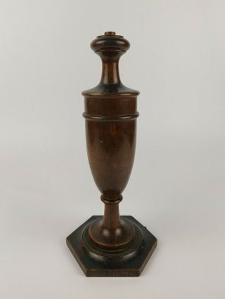 Antique Treen Bedside Turned Urn Shape Neoclassical Lamp Base Circa 1920s.