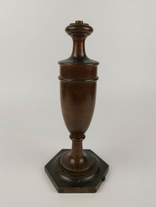 Antique Treen Bedside Turned Urn Shape Neoclassical Lamp Base Circa 1920s. 2