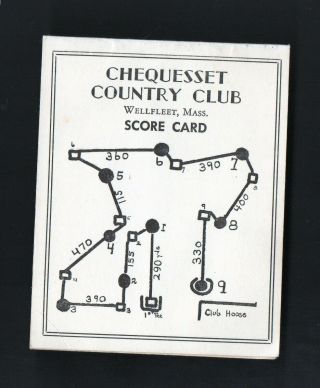 Vintage 1961 Scorecard Chequesset Country Club,  Wellfleet Massachusetts