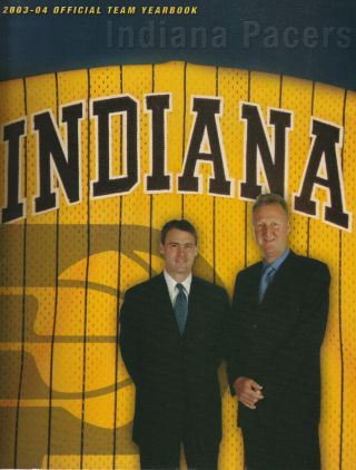 2003 - 04 Indiana Pacer Yearbook Larry Bird Cover (8/19)