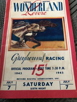 1945 Wonderland Greyhound Program