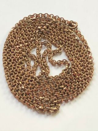 Antique Victorian Vintage Pinchbeck Guard Muff 144cm Long Chain Necklace