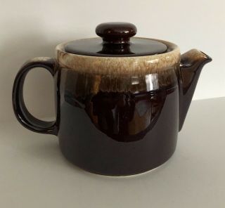 Vintage Mccoy Pottery Tea Pot Brown Drip Paint 1418 Usa